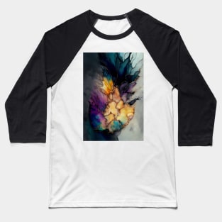 Pineapple Season - Abstract Alcohol Ink Resin Art Baseball T-Shirt